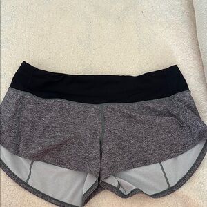 Lululemon Athletica Gray and Black Athletic Shorts with Dolphin Hem